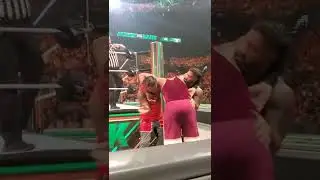 Usos Suplex Angelo Dawkins onto Ring Post #shorts #wwe #mitb