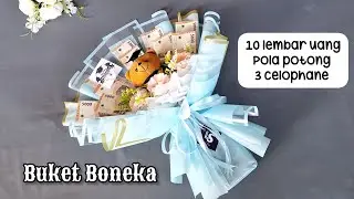Cara membuat buket boneka wisuda mix uang 10 lembar mudah gembul dan anti gagal