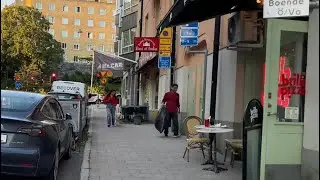 Swedish streets: Frejgatan, Stockholm. Quiet everyday life on 1,4 km residential street. 4K.