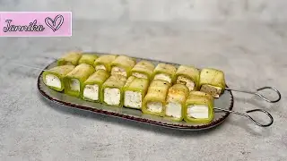 Gemüsespieße vom Grill - Zucchini Feta Päckchen
