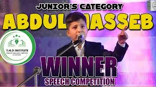 Abdul Hasseb Winner of speech competition (Junior's Category)