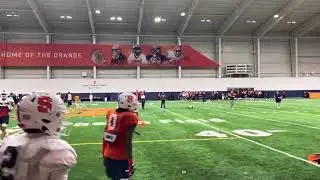 Fran Brown w/ DBs & WRs at &lsquo;Cuse Camp 2025