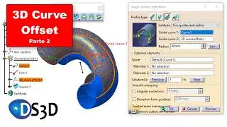 CATIA V5 - 3D Curve Offset + Sweep Circle Surface     #catiav5 #generativeshapedesign #surfacedesign