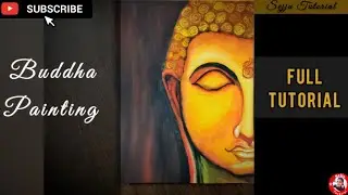 😇Buddha Painting🎨||Full Tutorial|| step by step /Acrylic painting ideas/landscape art @sejjututorial