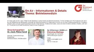 BVMW - Talk - P.Ferstl Thema: Betriebsmedizin (06.01.2026)