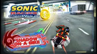 Shadow on a Bike in Cyberspace Highway - Sonic Racing Crossworld