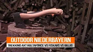 Trekking Axt Hultafors vs Fiskars X7 vs Billig