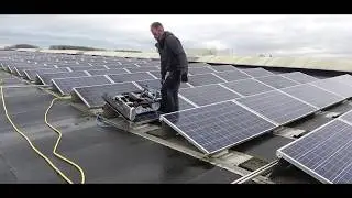 SolarCleano Mini robot cleaning solar panels in Belgium