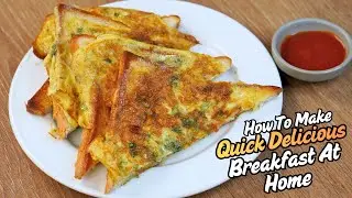 2 Minutes Bread Recipe | Simple Bread Egg Cheese Sandwich Recipe