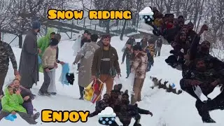 Kashmiri snow fall #snow riding 😍😂🌨️🥶