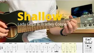 Shallow - Lady Gaga & Bradley Cooper | Fingerstyle Guitar | TAB + Chords
