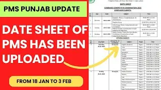 PMS PUNJAB DATE SHEET UPLOADED ||  PAPER WILL COMMENCE FORM 18 January &bull; Goodluck 👍 CSSTROLOGY