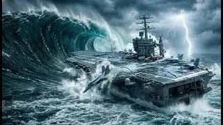 A Giant Tsunami vs USS Abraham Lincoln 🌊 | The Day the Ocean Fought Back (AI Simulation)