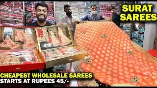 SURAT WHOLESALE SAREES !! Price Starts from 45₹ Rupees | LUXURY at LOW COST | Ajmera Fashion