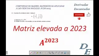 EvAU 2023. Potencia de matriz(A^2023). Matemáticas aplicadas a CC.SS. Extraordinaria julio, Madrid.