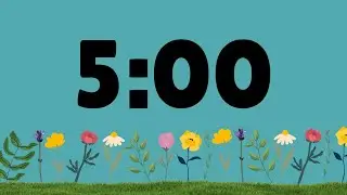 5 Minute Countdown No Music Cutesy with Flowers