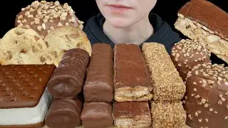 ASMR Chocolate Ice Cream, Candy Bars, Twix Cookies, Cake, Marshmallow & Nougat | Dessert Mukbang