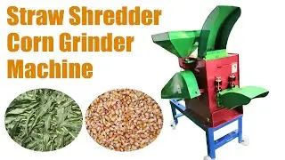 Hay Cutting + Grain Crushing in One Machine | Multifunctional Straw Shredder Test +8617703863868