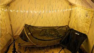 Ночной кемпинг в дождливую погоду в брезентовой палатке | После внезапного наводнения