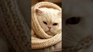 Cute, sad cat wrapped in a comfy blanket #ytshorts #youtube #shorts