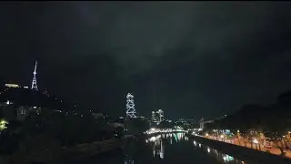 POV Rainy Night Walk in Tbilisi | ASMR City Sounds | 4K 🌧️🌃