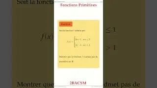 Exercice 6 Fonctions Primitives 2BACSM Maths space2study M2BSMS4v9 #maths