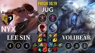 GEN Nyx Lee Sin vs Volibear Jungle - KR Patch 10.19