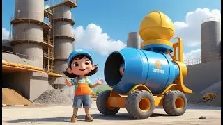 Cement Mixer Swirl Song | Construction Truck Rhyme for Kids | Mix It, Spin It, Pour It!