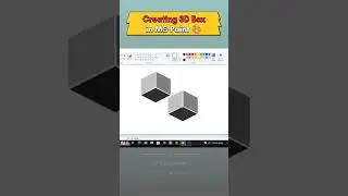 Creating 3D box in MS Paint 🎨 #drawing #mspaint #design #art #computerart #shorts