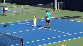 Jonah Tennis lesson ucla Wil first time - 5 years old