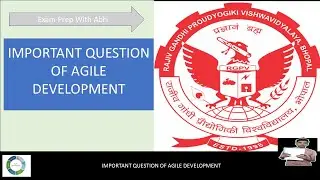 Important Question Of Agile development for Rgpv Exam 🤩🤩