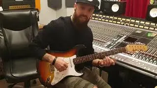 Matt Tuck BFMV Bullet For My Valentine with his 1965 Fender Strat at Essex Recording Studios