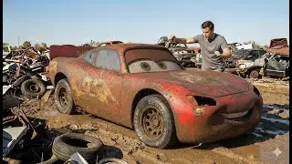 ASMR Car Restoration: Lightning McQueen Transformed from Rust to Shine!