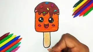 How to draw a cute icecream/Learning video/Step by step/Soft Drawing