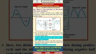 59ED   Semiconductor Physics   PN Diode   Questions   PN DIODE FULL WAVE RECTIFIER