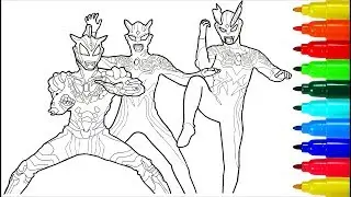 Ultraman Series Zero Bandai Heroes Coloring Pages | Colouring Pages for Kids with Colored Markers