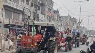Kissan Tractor rally at Karnal - Clock Tower Road, Old GT road