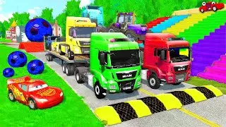 Long Big Truck vs Speed Bumps – Realistic Crash Test (BeamNG) EP.7 🏎️