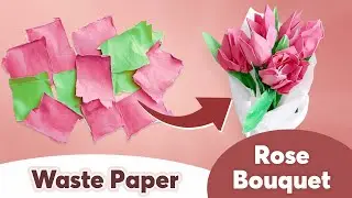 Waste Paper Se Rose Bouquet | Handmade Gift Idea at Zero Cost