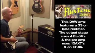 David Rutchinski tries out a FluxTone Speaker equipped guitar amp.