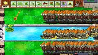 1 Repeater vs 9999 Conehead Zombie Epic Hack PVZ