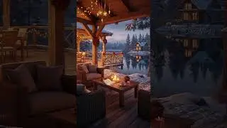 Coffee Jazz Music With Snowfall in Winter Season,