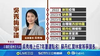 吳秀梅遭拔官! 卓揆:吳前署長7年來專業且盡職 吳秀梅上任7年屢遭點名! 蘇丹紅.寶林案等爭議多 │記者 羅珮瑜 江柏緯 孟國華 │【新聞一把抓】20240628│三立新聞台