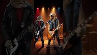 Chat et Chien Rock & Roll #foryou #chats #chaton #miaou #minou #guitare #musique #bass #music