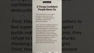 3 Things Confident People Never Do #motivation #quotes #shorts #tricks #psychology