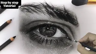 How to DRAW a Hyper realistic EYE and BROWS for beginners | TIME LAPSE | No talking #art