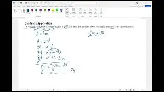 Quadratic Application: Finding the Dimensions of a Rectangle Given Area
