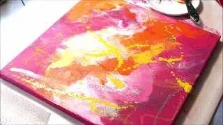 Acrylmalen f&uuml;r Anf&auml;nger, ein abstraktes Bild mit Acrylfarben malen, einfache Maltechnik,