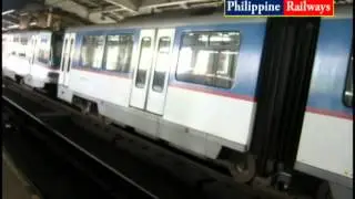 MRT Test train (3 Car formation), leaving Cubao station