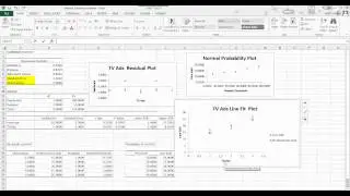 How to use Excel to find  residual vs x plot and Normal probability plot